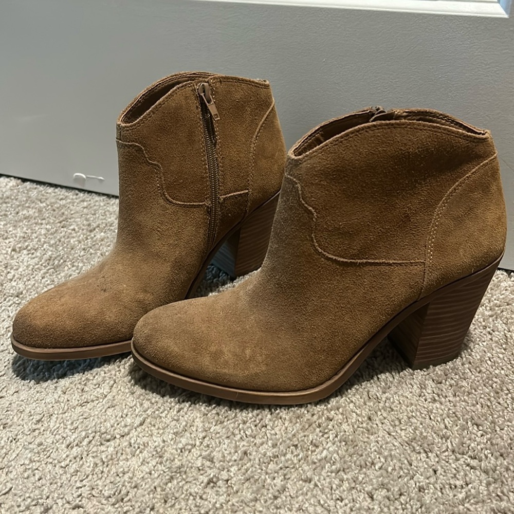 Brown suede boots